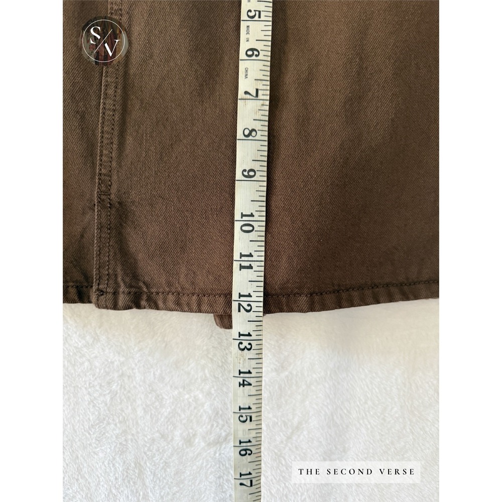 Stradivarius Brown Denim Mini Skort Womens M Academia Minimalist Fall - Picture 8 of 10